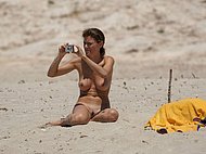 Naked granny the on beach