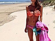 Young busty beach