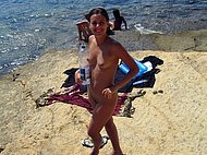 Young nude girl at beach
