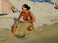 Sunbathing teen beach